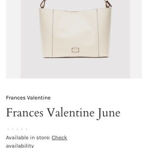Frances Valentine Cream Hobo Bag with Structured Shape and Detachable Strap